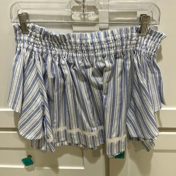 Blue & White Stripped Off the Shoulder Top - Picture 9 of 11